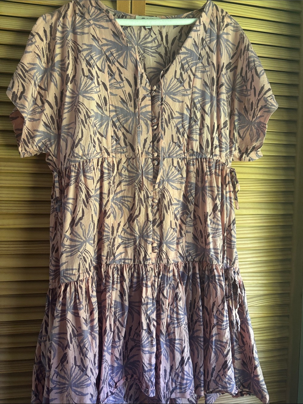 Madewell Pink Floral Tiered Cotton Dress